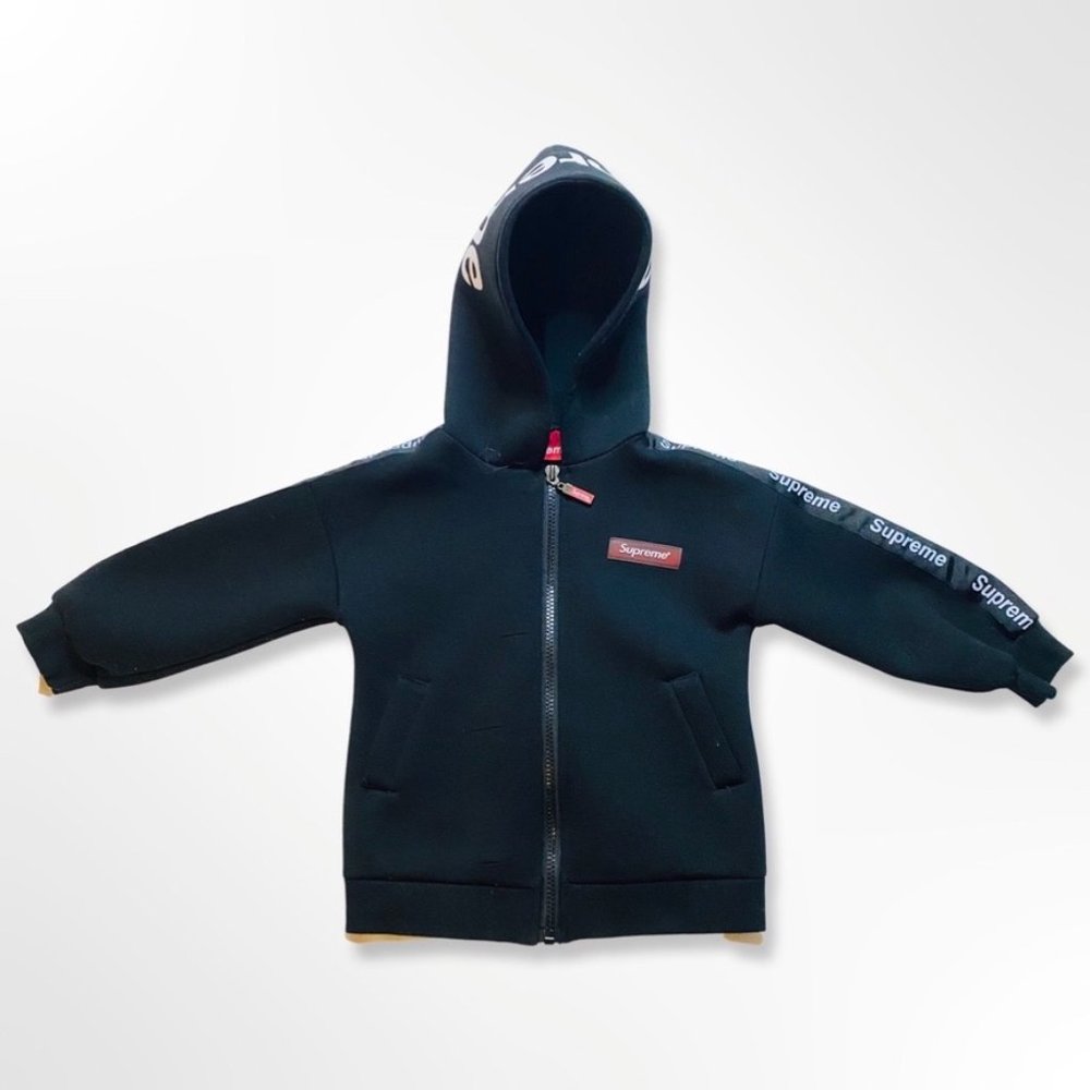 Supreme Black Test Stripe Zip up Hoodie Size 5